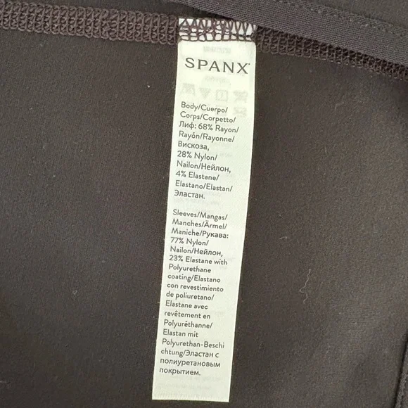 Spanx Drape Front Jacket in Very Black; Mixed Fabric - Picture 10 of 10